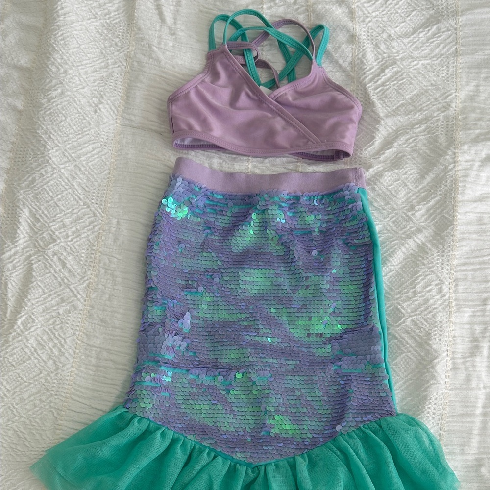 Disney Purple and Teal Mermaid Sequin Swim Set